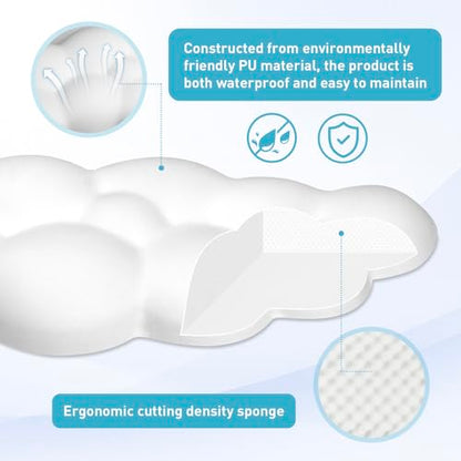 Cloud Wrist Rest Keyboard | Memory Foam, PU Leather, Ergonomically Designed, Typing Comfort and Pain Relief