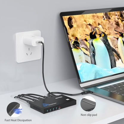 4K Metal HDMI Splitter 1 in 4 Out, 1×4 Powered HDMI Video TV Splitter for Xbox, PS4/5, PC, Laptop, 4Kx2K@30Hz 3D Full HD, Mirror Monitor Only (Not a Switch) - size: 1x4