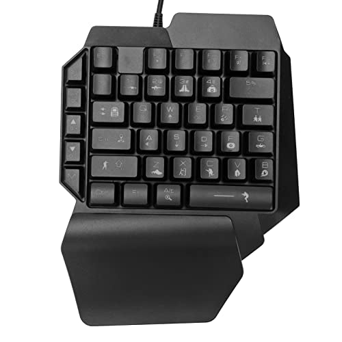 Sanpyl One Handed Gaming Keyboard, RGB Backlit USB Wired Single Hand Mechanical Keyboard, Half Keyboard, Professional Gaming Keypad, for Computer Gaming