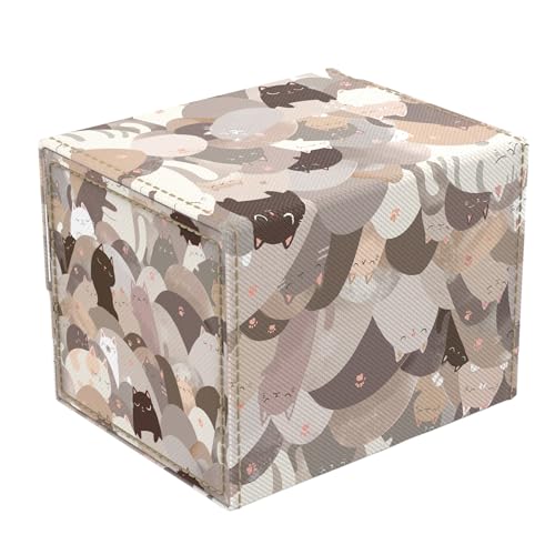 (Pastel Cats) 100% Hand-Drawn TCG/MTG 100+ Card Vault Deck Box - style: Pastel Cats