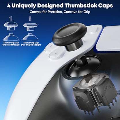 TMR Magnetic Joystick Replacement Kit with 4× Thumbstick Caps for PS5 DualSense/DualSense Edge Controller, Anti-Drift Electromagnetic Stick Repair Module, Soldering Required, for Sega Genesis Consoles - size: 4 Pieces