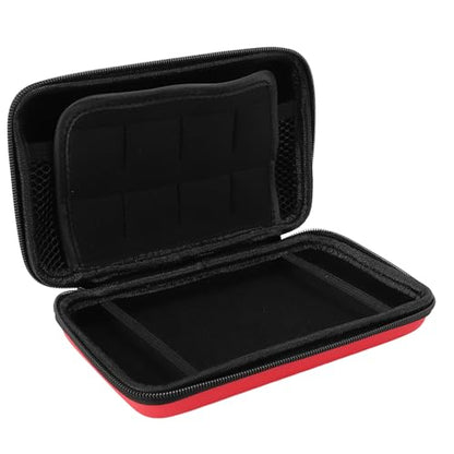 LICAEVEY Hard Shell Carrying Case for New 3DS XL/2DS XL - Travel Protective Storage with 8 Game Cartridge Slots & Water Proof PU Exterior (Red) - color: Red