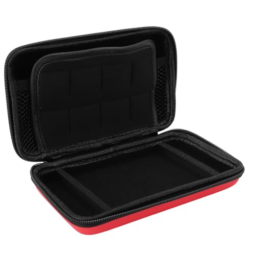 LICAEVEY Hard Shell Carrying Case for New 3DS XL/2DS XL - Travel Protective Storage with 8 Game Cartridge Slots & Water Proof PU Exterior (Red) - color: Red