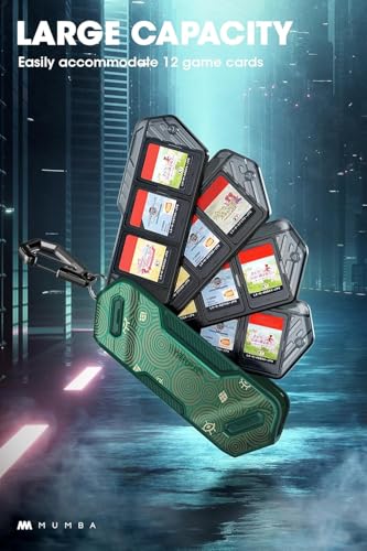 Mumba 12 Game Card Case for Nintendo Switch Game Cards, Portable and Exquisite Protective Hard Shell with 4 Layer Rotatable Holder for Nintendo Switch 2/Switch/Switch OLED/Lite (Viridian) - color: Viridian