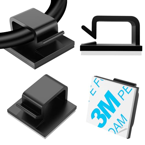 120 PCS Cable Clips, Adhesive Cord Clips for Wires on Wall, Strong Wire Clips Holders Cord Organizer for Cable Management, Christmas Lights, USB, Phone Charger, Cat 6, Car Dash Cam (Small, Black) - color: Black, size: Small_120p