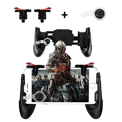 Newseego for Mobile Game Controllers, Finger Triggers for Mobile Phone, Sensitive Shoot Controller Joysticks Gamepad for Rules of Survival/PUBG (3 in 1 Portable Gamepad + 1 Pair Finger Triggers + Phone Joysticks Replacement Set)