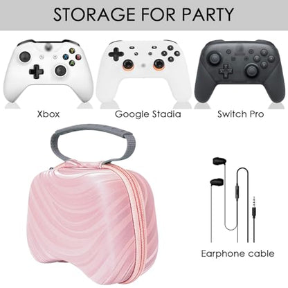 TOCCOOL Hard Travel Controller Case Compatible with Xbox One, Xbox Series X/S, Nintendo Switch Pro Wireless Controller, Portable Bag for Game Accessories (Pink) - color: pink