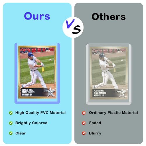 200 55pt Card Sleeves Hard Plastic (100 Hard Sleeves+100 Soft Sleeves) | Clear open-top transparent design, shields cards from scratches, suitable for Standard Trading, Baseball, Sport, Game Cards - size: 55PT 100 Hard & 100 Soft Sleeves