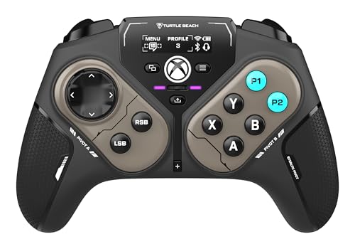 Turtle Beach Stealth Pivot Wireless Smart Game Controller Officially Licensed for Windows PC – Rotating Modules, Display Dashboard, Hall-Effect Sticks, Remappable Buttons, Bluetooth, 20-Hour Battery