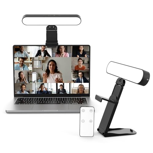Takerers Video Conference Lighting, Webcam Light with Remote & Touch Control, 3 Color Temperature, 10 Level Brightness, Zoom Light for Computer, Video Calls, Live Streaming, Podcast, Studio (1-Pack) - size: 1-Pack