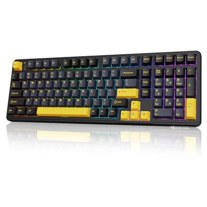 ATTACK SHARK X98 Wireless Mechanical Keyboard,Tri-Mode BT5.0/2.4GHz/USB-C Hot-Swappable,Gasket Mount with Pre-lubed Linear Switches,PBT Keycaps,RGB Backlit Gaming Keyboard for PC/Tablet/PS5/Xbox - color: Starry Black
