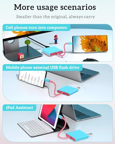 Portable TV Adapter Dock Station for Nintend0 Switch/Steam Deck/MaBook | 4K60Hz TV dock for Switch/Steam Deck, 3-in-1 (HDM1+PD+USB), compact travel-ready, plug&play, also works with laptops/phones
