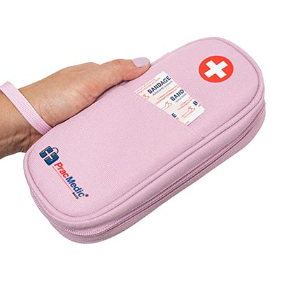 PracMedic Bags Epi Pens Carrying Case- Insulated Epipen Carry Case (Pink) | Holds 2 Epi Pens, Auvi-Q or Neffy, Inhaler & Antihistamine. Medical Case for Allergy, Asthma & Diabetes Medicines - color: Quartz Pink