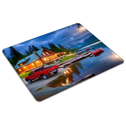 Square Mouse Pad Lake,Gaming Mouse Pads for Desk,Soft Computer Waterproof Non-Slip Mouse Mat - color: Lake