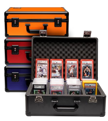 SLAB ARMOR 4 Row Graded Card Storage Box PSA Slab Case For Graded cards Hold 160+ Slabs Graded Card Case PSA Graded Card Storage Sports Baseball Card Collector Gifts TSA approved lock (BLACK) - color: BLACK