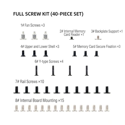 40PCS Full Screw Set with Repair Tools for Nintendo Switch HAC-001 | Replacement Screws Kit, Including Tweezer Pry Tool Y1.5 Triwing + Phillips Screwdrivers