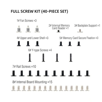 40PCS Full Screw Set with Repair Tools for Nintendo Switch HAC-001 | Replacement Screws Kit, Including Tweezer Pry Tool Y1.5 Triwing + Phillips Screwdrivers