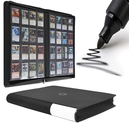 D DACCKIT Card Binder 16 Pocket - Fits 1024 Cards，4X4 Ringless Card Album with Sleeves for Trading Cards & Sports Cards（Model A，Classic Black） - color: Classic Black