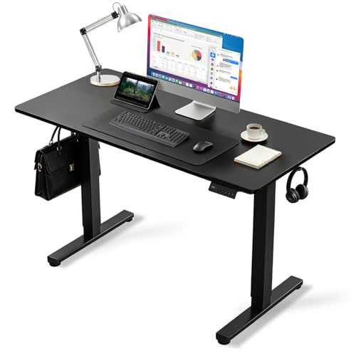 Electric Standing Desk, 32x19 Inches Height Adjustable Sit Stand up Desk with 3 Memory Presets & Child Lock, Quiet Motor, Heavy Duty Steel Frame for Computer Workstation, Black - color: Black, size: 32×19inch