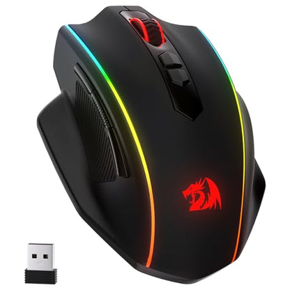 Redragon M686 Wireless RGB Optical Gaming Mouse 16000 DPI Remapping Keys | Cable-Free 0 Delay, Smooth Precise Tracking, Custom Macro Keybinds, Vibing Backlight, Ergonomic Grip Body Comfort