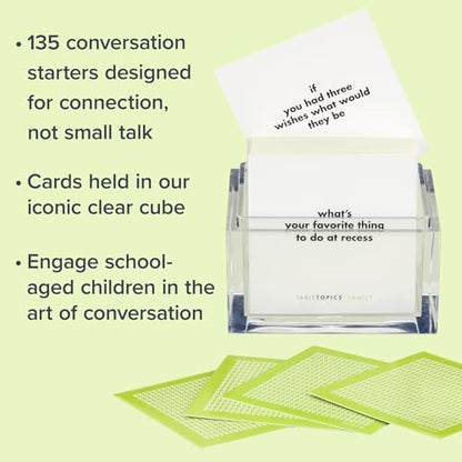 TableTopics Family Conversation Cards for Kids & Parents with 135 Questions for Fun & Connection at Dinnertime, Game Night, & Classrooms