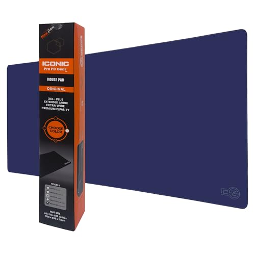3XL Extended Gaming Mouse Pad/Mat 46"x20"(Navy Blue) - Large & Wide Desk Cloth Mousepad - Stitched/Water Proof/Non Slip Base - color: Navy Blue, size: 3XL 46"x20"