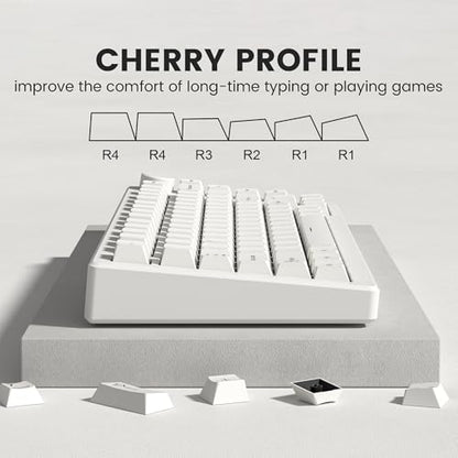 dagaladoo Double Shot PBT keycaps Set, Cherry Profile Keyboard Keycaps | Retro key caps full size,Custom keycaps for 60% 65% 75% 100% Cherry-MX switch Mechanical Keyboard(Milky White,126-keys) - color: Milky White