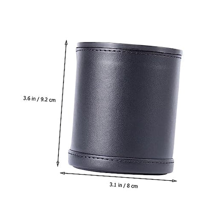 ibasenice 3pcs Dice Game Box Dice Cup Pu Leather Storage Cups Entertainment Games Toy - color: Black+redx3pcs, size: 8X9.2CMx3pcs