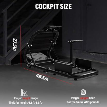Dardoo Racing Simulator Cockpit Frame Fit for Logitech G27 G920 G923 G29, for Thrustmaster T300 T500, for Fanatec,Adjustable Driving Wheel Stand, Not Included Wheel,Pedal,Handbrake,Shifter & Seat