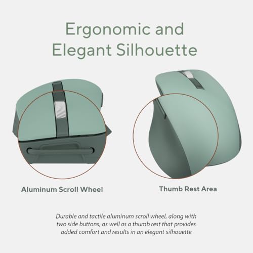 ASUS Wireless SmartO Mouse Silent Plus – Dual Mode (BT/2.4GHz), up to 3 Devices, Ergonomic, 4200 DPI, AA Battery Lasts up to 1 Year, Quiet Switches, Portable, for Productivity/Gaming - Green Tea Latte - color: Green Tea Latte