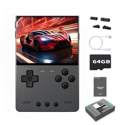 TRIMUI Brick Hammer Retro Handheld Game Console – Metal CNC Aluminum Alloy Body, 3.2" IPS Screen, 8GB Storage, Expandable to 1TB, Built-in 3000mAh Battery - style: Black-64G