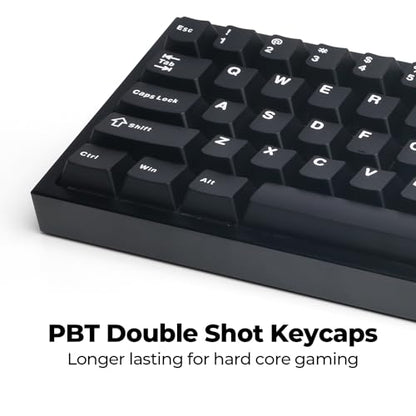 CyberPowerPC CK60 Black 60% Hot-Swappable RGB Customizable Mechanical Gaming Keyboard, Dampening Foam, Aluminum CNC Case w/Gateron Red Switches and PBT Keycaps - color: Black