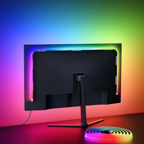 ScreenSync Pro RGB PC Monitor Backlight for 24 Inch Monitors, Real-Time Game & Music Sync LED Strip, 45° Angled Halo Glow, No Camera Required, Dual USB Powered Ambient Lighting for Windows & Mac - color: For 24 inch PC