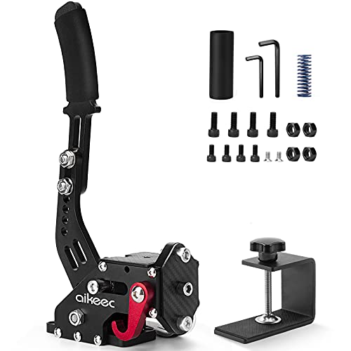 aikeec 64 Bit USB Handbrake with Clamp for PC Windows Sim Racing Games G25 G27 G29 T500 FANATECOSW Dirt Rally with Handle Grip - color: black, size: with clamp