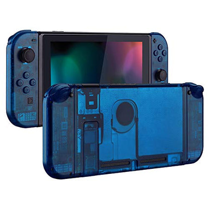 eXtremeRate DIY Replacement Shell Buttons for Nintendo Switch, Back Plate for Switch Console, Housing with Full Set Buttons for Joycon Handheld Controller - Clear Blue [No Electronics Parts] - color: Clear Blue