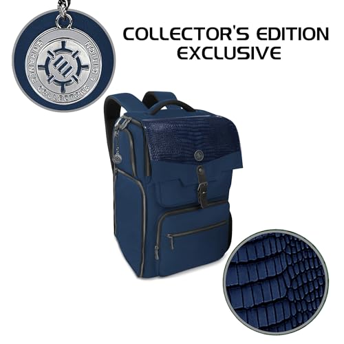 ENHANCE Collector's Edition DnD Backpack - RPG DM Bag for Dungeons and Dragons - DnD Bag fits 6-8 Books, 18" Laptop/DM Screen Slot, Miniature Foam Trays, Accessory Pockets, Map Strap (Dragon Blue) - color: Dragon Blue