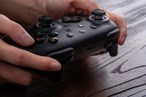 8Bitdo Ultimate 2 Wireless Controller for PC, Apple, Steam & Android, Black | TMR Joysticks, Hall/Tactile Triggers, 8Speed 2.4G, 1000Hz Polling Rate, Motion Control, RGB Fire Ring, Charging Dock - color: Black