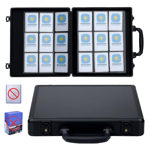 Azamou Premium 9-Pocket Hard Case Card Binder, 450 Cards Capacity for TCG MTG YGO Sports Cards, Sleeve-Free & Not Compatible with Top Loaders/Sleeves (Black – Only for Loose Cards) - color: Black – Only For Loose Cards