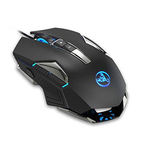 Wired Gaming Mouse with ro Programming Ergonomic Design for Gamers and Office Workers 4 Gear Adjustable DPI Colorful Lighting Effects 8 Programmable Keys
