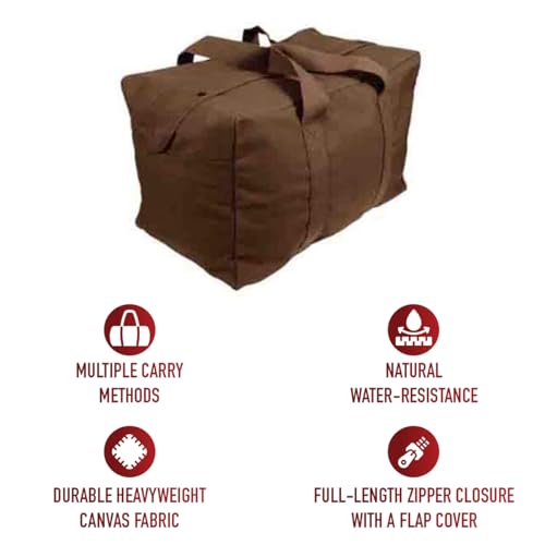 Rothco Canvas Parachute Cargo Bag | Built From Rugged Canvas, This Spacious Cargo Bag Hauls Gear With Ease—Durable, Reliable, And Ready - color: earth brown