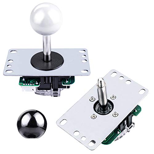 AUKUYEE Arcade Game Button and Joysticks Controller Kit with Zero Delay Encoder Board, 5 Pin Joysticks and Buttons for Mame Jamma & Other Fighting Games, Compatible with Windows and Raspberry Pi QR02
