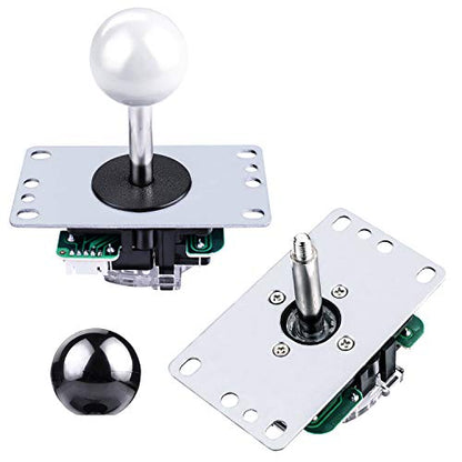 AUKUYEE Arcade Game Button and Joysticks Controller Kit with Zero Delay Encoder Board, 5 Pin Joysticks and Buttons for Mame Jamma & Other Fighting Games, Compatible with Windows and Raspberry Pi QR02