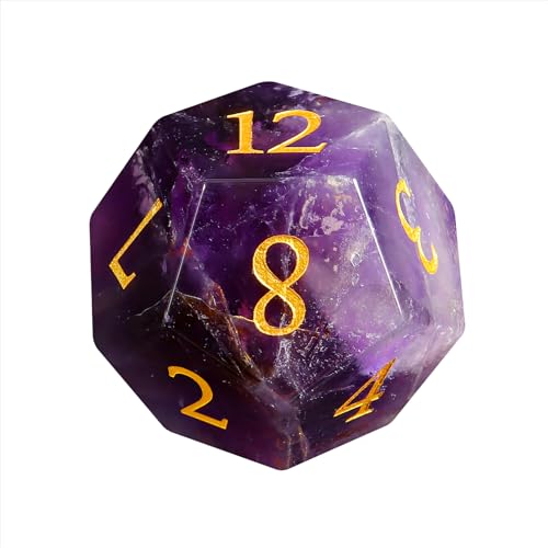 LUCKY-M Amethyst Gemstone DND Dice Set, Birthday Day Gifts for Women, 7PCS Dice D&D Set for Dungeons and Dragons RPG Table Game, Polyhedral D and D Dice - color: 4.amethyst