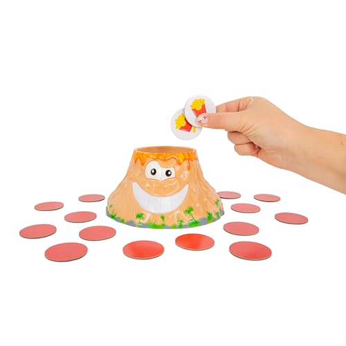 Volcanic Panic the Explosive Memory Matching Family Game, Continuum Games | for 2-6 Players Ages 4 and Up, Match Food Tiles, Feed the Volcano Toy, Satisfy its Hunger and Save your Tribe from Eruption