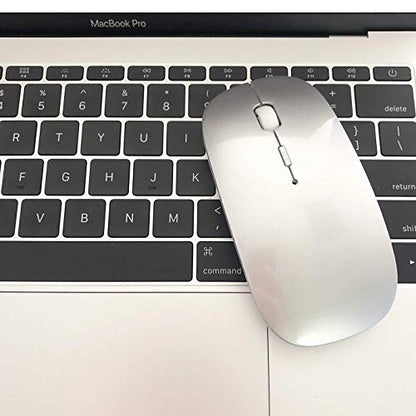 Bluetooth Wireless Mouse for Laptop mac MacBook ipad MacBook air MacBook pro pc Desktop Computer Windows Chromebook Notebook (Silver) - color: silver