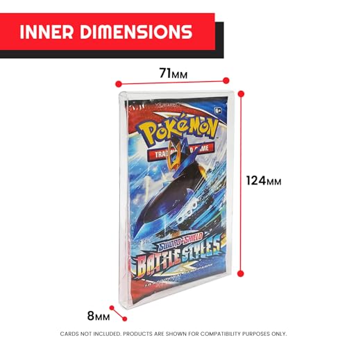 EVORETRO Japanese Booster Box Case 5-Pack + Booster Pack Protectors 10-Pack – 0.5MM & 0.35MM PET TCG Storage Bundle