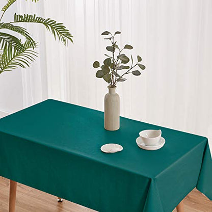 NLMUVW Square Vinyl Tablecloth 100% Waterproof Spill Proof PVC Table Cloth Wipe Clean Table Cover for Kitchen Dining Picnic, Teal, 42 x 42 Inch - color: Teal, size: 42" x 42" (Square)