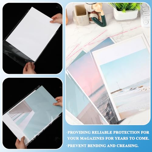 50 Sets Magazine Bags and Backing Boards Including Clear Resealable Magazine Protectors for Collectors and Boards Sleeves Protective Display Suit for Protection