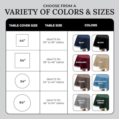 Personalized 54" Round Table Cover – Bridge Table Covers with Soft Ultra-Suede Fabric - Washable Table Cover Protects Cards & Tiles, Reduces Noise - Round Tablecloth for Game Night, Mahjong & Poker - color: Wedgewood Blue Embroidered, size: 54"
