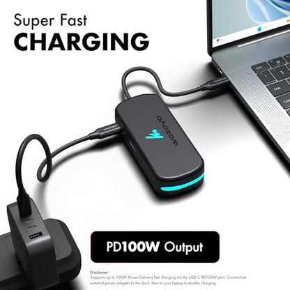 Type C 5 in 1 Wozoyo Docking Station with USB 5Gbps (3.2 Gen 1), 2XUSB 2.0, 4K@60Hz HDMI, and PD 100W – Compact USB-C Hub, Portable Design, Compatibility with macOS, Windows, Android, and iOS - style: 5-in-1